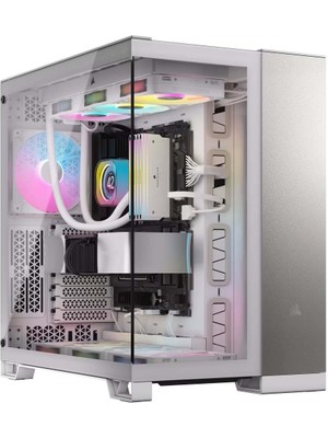 Corsair 6500X Mid-Tower Çift Odalı Bilgisayar Kasası - Beyaz/saten Gri (CC-9011285-WW)
