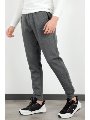 Erkek Füme Manşetli Şardonlu Cepli Eşofman Altı