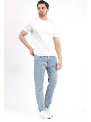 Erkek Açık Mavi Regular Fit Likralı Jean - 5129
