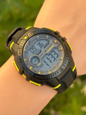 Jaga Dijital Alarm+Kronometre+Işık ve Takvimli 5 Atm Genç Spor Erkek Kol Saati JG025