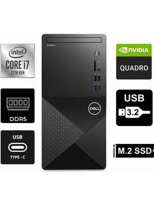 Dell Vostro 3030MT I7-12700KF N6001VDT3030MT-0792 24GB 1tb Quadro T400 4gb Windows 11 Pro Masaüstü Bilgisayar