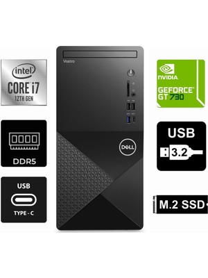 Dell Vostro 3030MT I7-12700KF N6001VDT3030MT-0779 32GB 4tb Quadro Nvidia GT730 4gb Windows 11 Pro Masaüstü Bilgisayar