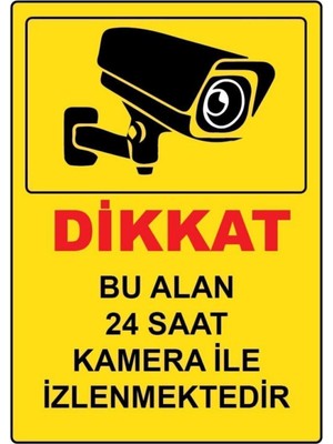 Dikakt Bu Alan Kamera ile Izlenmektedir A4 Boyut Folyo Baskı