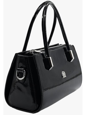 Sosela 67-8113 Kadın Rugan Siyah Omuz ve Kol Çanta