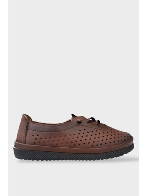 Liger Kadın Günlük Hafif Mevsimlik Rahat Akıllı Bağcık Ortopedik Casual Ayakkabı KAHVERENGİ