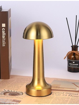 Mcreative Geldi Şarjlı Masa Lambası Dimmerli Dekoratif Abajur Cata Lizbon Gold Dokunmatik Sunum Lambası 3 Renk Modu