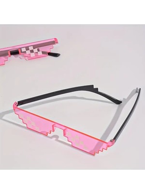 Thug Life “deal With It” Pixel Mozaik Gözlük • Renkli Pc Çerçeve • Parti & Kostüm Aksesuarı (Unisex)