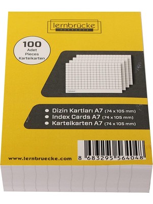 Beyaz Kareli A7 Dizin Kartı Karteıkarten 100'LÜ