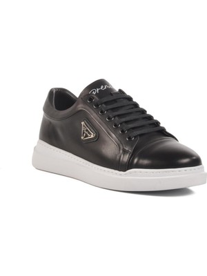 Ayakmod Premium 2040 M Siyah-Beyaz Hakiki Deri Erkek Sneaker