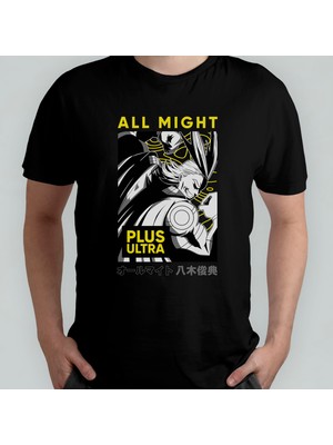 Pixxa My Hero  All Might Unisex %100 Pamuklu Bisiklet Yaka T-Shirt Model 3