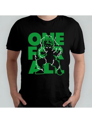 Pixxa My Hero  Deku Midoriya Unisex %100 Pamuklu Bisiklet Yaka T-Shirt Model 5