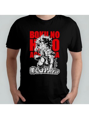 Pixxa My Hero  Deku Midoriya Unisex %100 Pamuklu Bisiklet Yaka T-Shirt Model 6