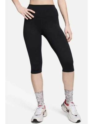Nike Dri-Fıt One Kadın Siyah Yüksek Bel Kapri Tayt