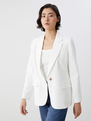 Lc Waikiki Yeni Sezon Keten Karisimli Kadin Blazer Ceket - S5G741Z8