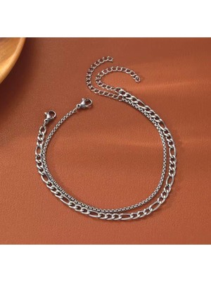 2 Li Çelik Set Bileklik Kararmaz Şık Yeni Sezon