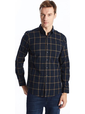 Lc Waikiki Yeni Sezon Regular Fit Uzun Kollu Ekose Poplin Erkek Gomlek - S51050Z8
