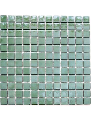 Mutfak Tezgah Arası, Havuz, Banyo, Sauna, Spa, Iç ve Dış Dekorasyonda Tüm Yüzeyler Için, 25X25MM. Yeşil , 31,5X31,5CM. Fileli Cam Mozaik. (5 File Karo = 0,5 M2 Fiyatıdır )