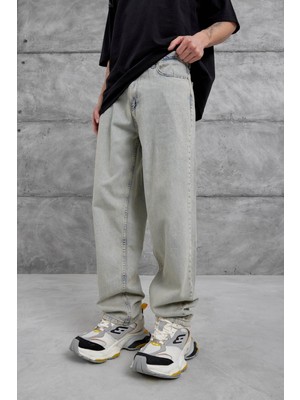 Mavi Vintage Taşlamalı Baggy Jean