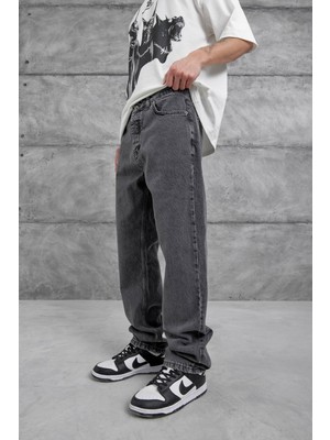 Füme Kp Taşlamalı Baggy Jean
