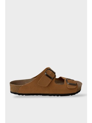 Liger Unisex Çift Tokalı Ortopedik Terlik HARDAL