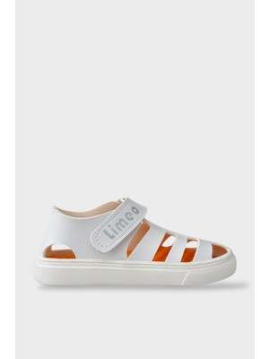 Liger Unisex Cırtlı Esnek Kauçuk Tabanlı Ortopedik Çocuk Spor Sandalet BEYAZ