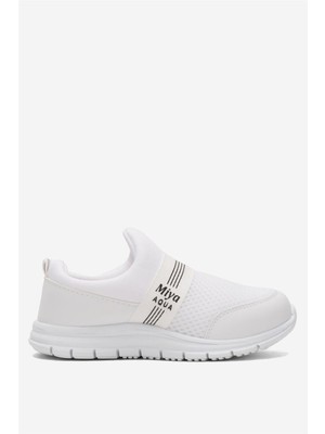 Liger Unisex Lastilkli Hafif Airfle Çocuk Spor Ayakkabı  BEYAZ