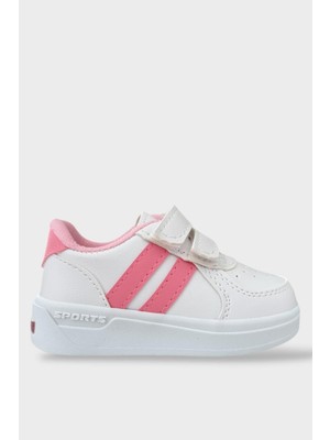 Liger Işıklı Unisex Rahat Hafif Çocuk Spor Ayakkabı BEYAZ - PEMBE