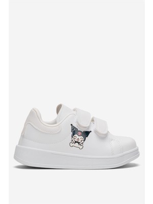 Liger Çocuk Kuromi Baskılı Cırtlı Unisex Spor Ayakkabı BEYAZ