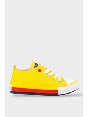 Liger  Çocuk Keten Kısa Convers Modeli Cırtlı Sneaker Spor Ayakkabı Pudra (26-30)