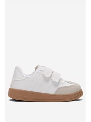 Liger Unisex Cırtlı Rahat Hafif Çocuk Spor Ayakkabı BEYAZ