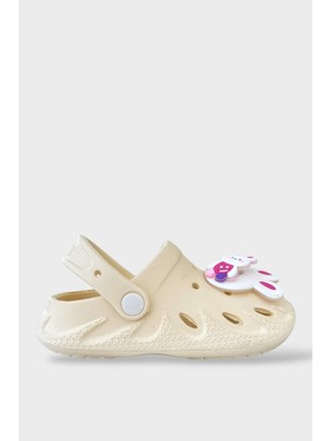 Liger Çocuk Ortopedik Krem Kaymaz Taban Sandalet Terlik Erkek Çocuk İçin Rahat Kullanım