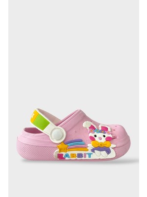 Liger Çocuk Günlük Ortopedik Kaymaz Taban Figürlü Sandalet Terlik PUDRA