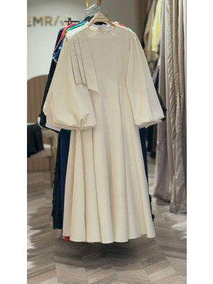 Touche Taş Işlemeli Balon Kollu Elbise Taş