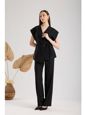 Yelek Pantolon Alt Üst Kadın Takım