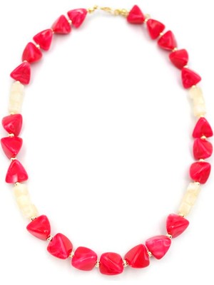 Akrilik Kolye - Fuşya