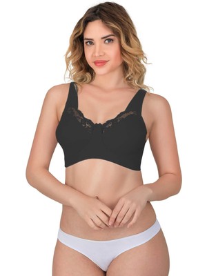 Siyah Mı Emay 181 B Dantelli Toparlayıcı Cotton Sütyen