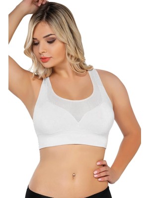 Beyaz Mı Emay 4027 Seamless Tül Pedli Toparlayıcı Büstiyer