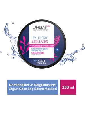 Hyaluronik Asit &  Kuru ve Cansız Saçlara Özel Yoğun Gece Saç Bakım Maskesi 230 Ml-Vegan