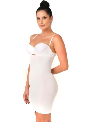 Beyaz Mı Emay 5060 Göğsü Açık Elbise Korse