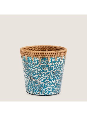 Chi Saksı 12,5 cm Beyaz/açık Mavi