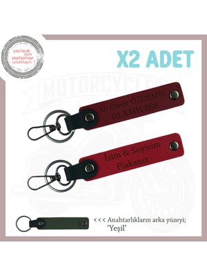 Minimal ve Şık Hediye Arayanlara – Kişiye Özel Plaka & Isimli Anahtarlık Seti, Kırmızı-Bordo-Ysl
