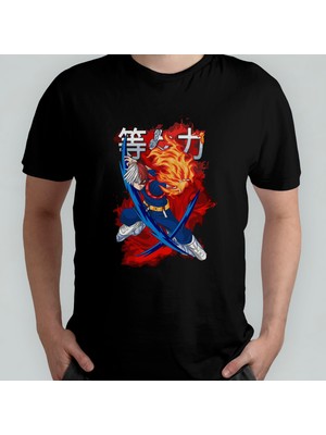 Pixxa My Hero  Shoto Todoroki Unisex %100 Pamuklu Bisiklet Yaka T-Shirt Model 5