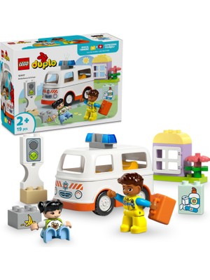 LEGO® DUPLO® Ambulans ve Sürücü 10447 - 2 Yaş & Üzeri Çocuklar için Eğitici Oyuncak Yapım Seti (19 Parça)