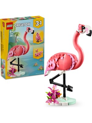 LEGO® Creator 3’ü 1 Arada Vahşi Hayvanlar: Pembe Flamingo 31170 - 8 Yaş & Üzeri Çocuklar için Oyuncak Yapım Seti (288 Parça)
