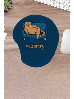 Karmat Damla, Hallederiz, Komik Kedi Desenli, Bilek Destekli, Konforlu, Mousepad, Bilgisayar ve Laptop Aksesuarı, Oyunculriçinmousepad