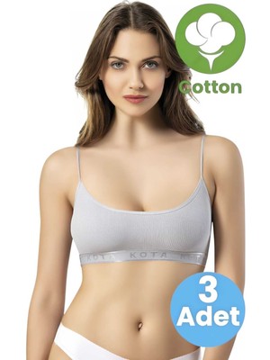 Uniquetrenders Kadın 3'lü Ip Askılı Kaşkorse Pedli Crop Büstiyer