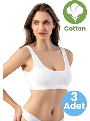 Uniquetrenders Kadın 3'lü Geniş Askılı Kaşkorse Pedli Crop Büstiyer