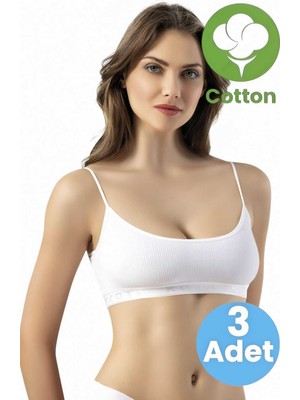 Uniquetrenders Kadın 3'lü Ip Askılı Kaşkorse Pedli Crop Büstiyer