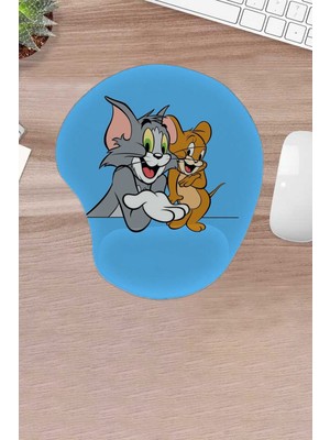 Karmat Damla, Mavi, Çizgi Film, Desenli, Bilek Destekli, Konforlu Mousepad, Fare Pedi