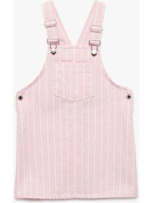 Koton Pamuklu Kare Yaka Cep Detaylı Askılı Jile Elbise